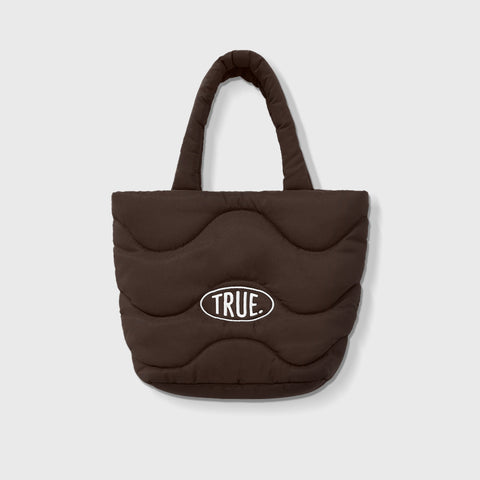 Puffer Shopper Bag - Brown