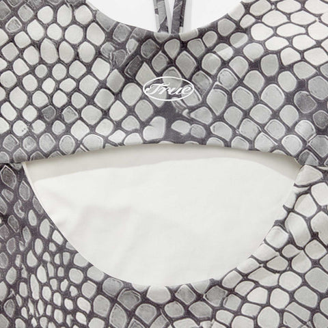 Python Cut-Out Bodysuit - Gray