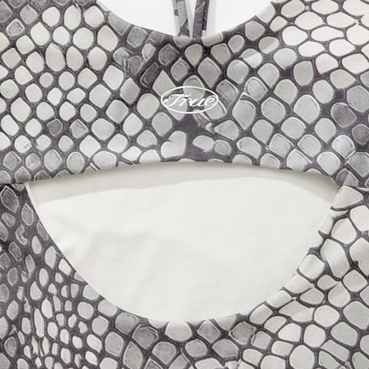 Python Cut-Out Bodysuit - Gray