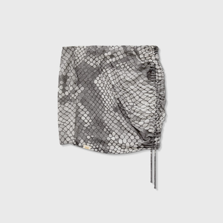 Python Mesh Mini Skirt - Gray