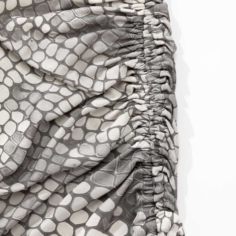 Python Mesh Mini Skirt - Gray