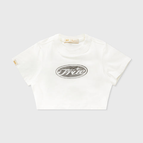 Python Slim Cropped Tee - White