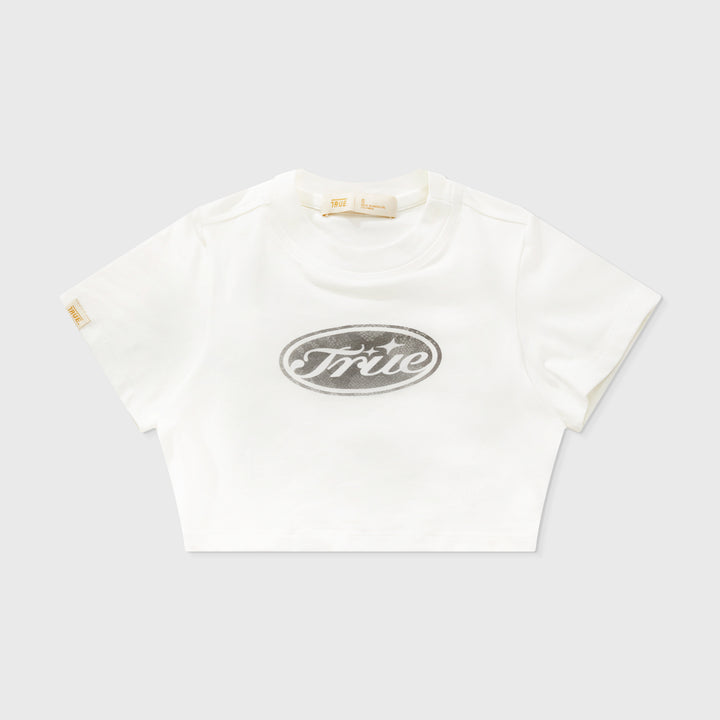 Python Slim Cropped Tee - White