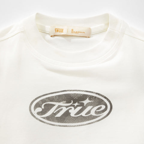 Python Slim Cropped Tee - White
