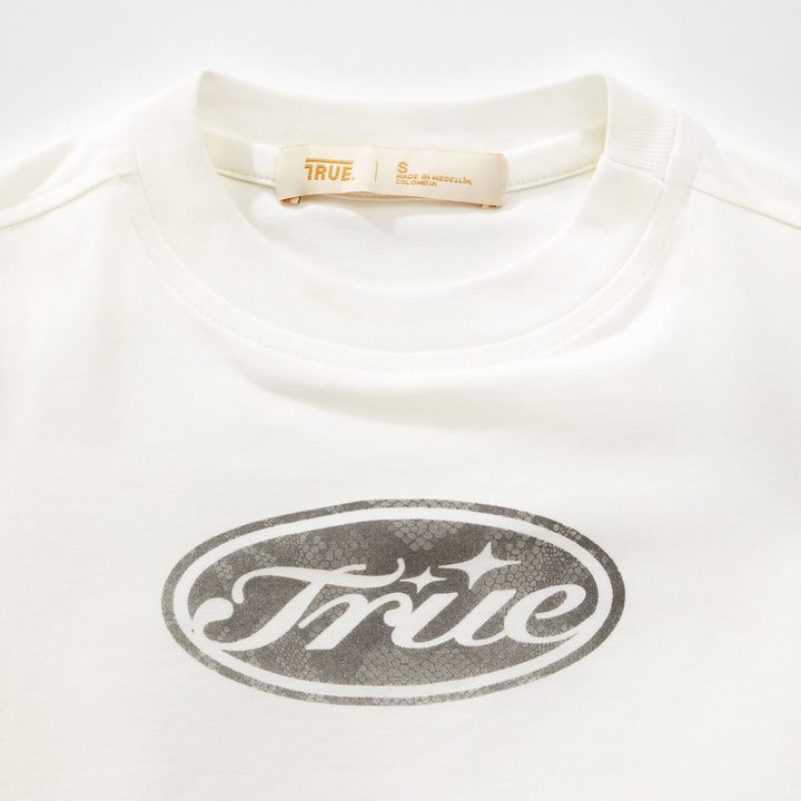 Python Slim Cropped Tee - White