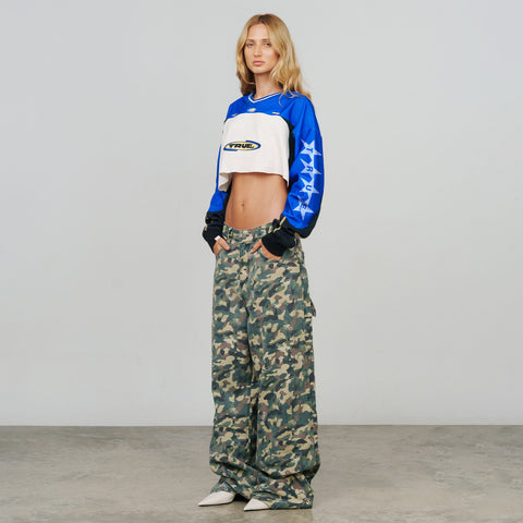 Racing Cropped LS Shirt - Blue