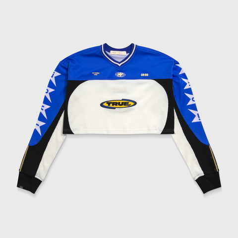 Racing Cropped LS Shirt - Blue