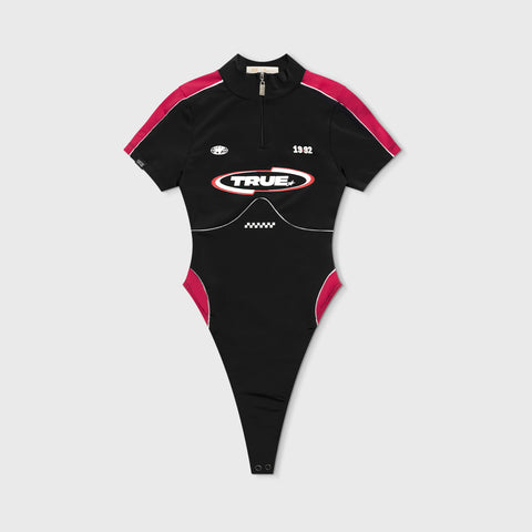 Racing Open Back LS Bodysuit - Black