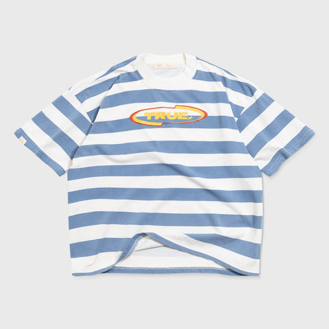 Racing Stripes Boxy Tee - Blue