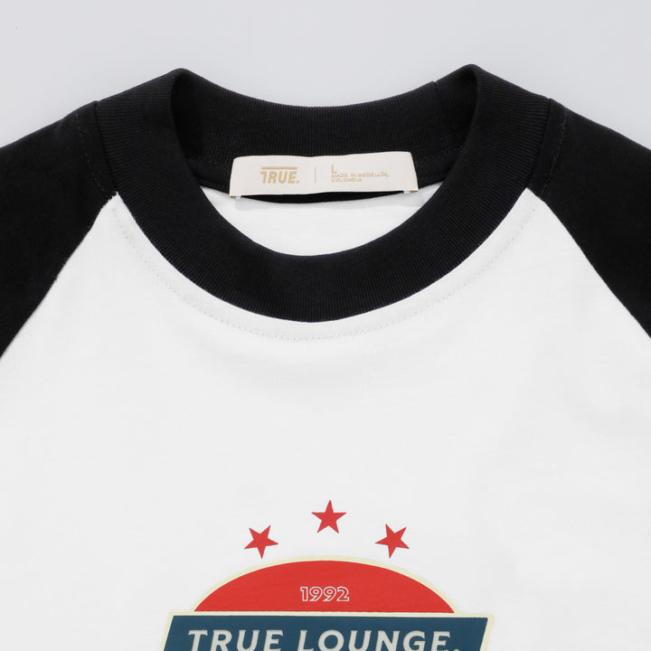 Retro Ranglan Boxy Tee - White/Black