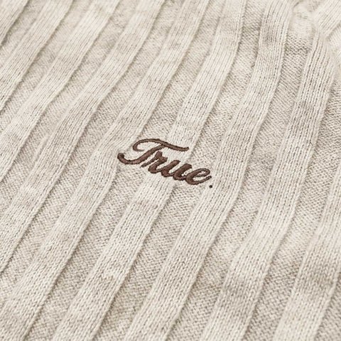 Slim Ribbed Long Sleeve - Washed Cream