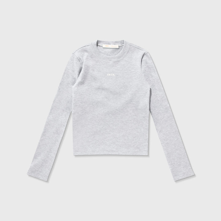 Ribbed LS Tee - Gray