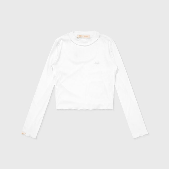 Ribbed Ls Top - White