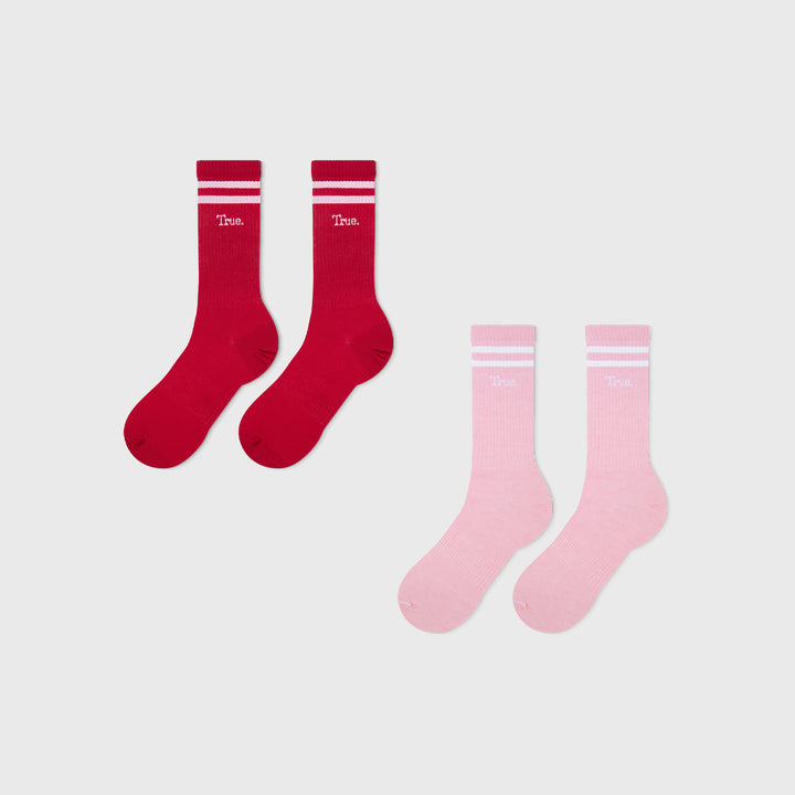 Striped Socks Pack X 2 - Red & Pink