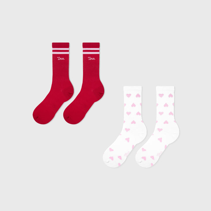 Striped Socks Pack X 2 - White & Red