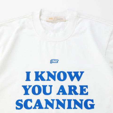 Scanning Cropped Tee - Cream