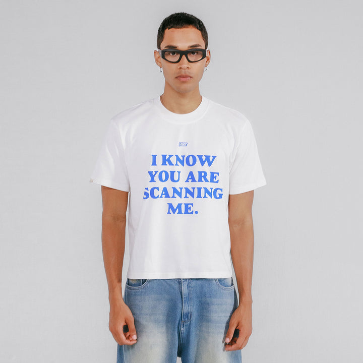 Scanning Cropped Tee - Cream