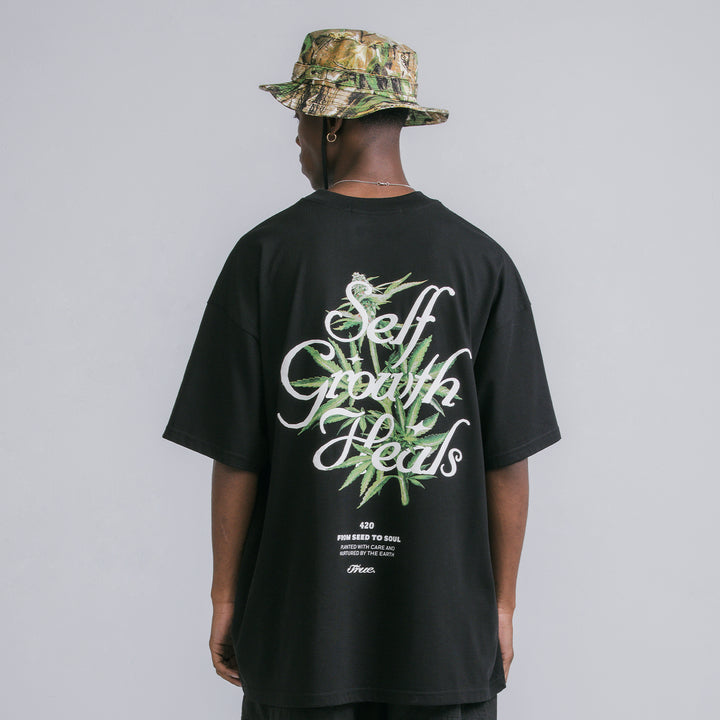 Self Growth Oversized T-Shirt - Black