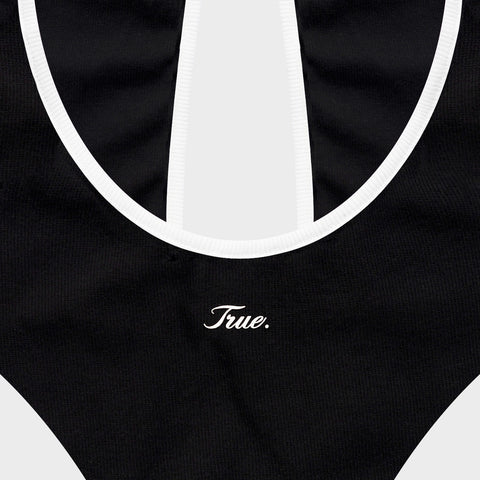 Shadow Halter Ribbed Bodysuit - Black