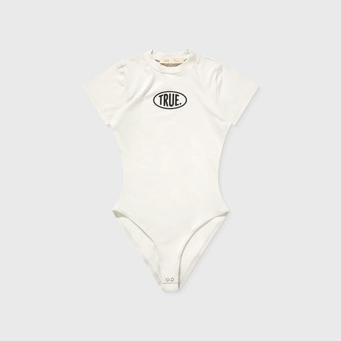 Short Sleeve Crewneck Bodysuit - Cream