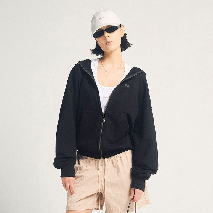 Classic Zipper Hoodie - Black