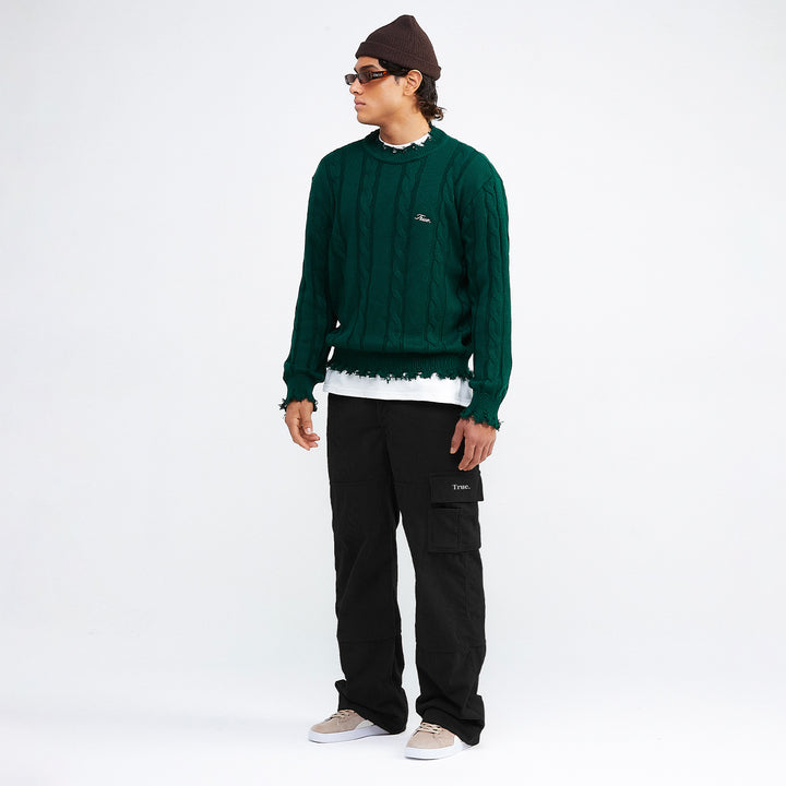 Signature Knit Crewneck Sweater - Pine Green