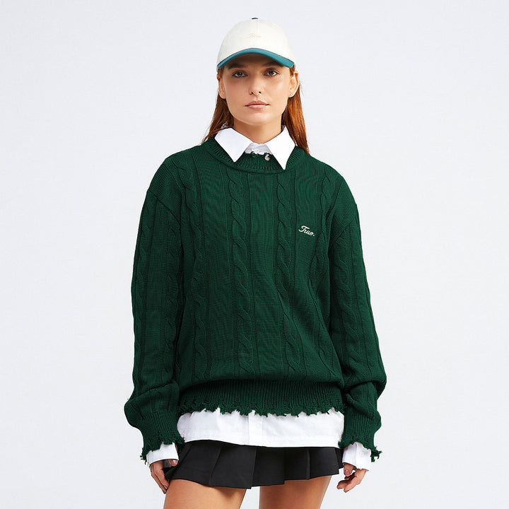 Signature Knit Crewneck Sweater - Pine Green