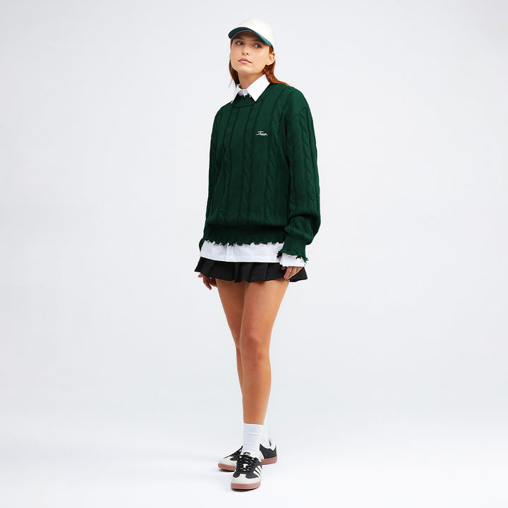 Signature Knit Crewneck Sweater - Pine Green