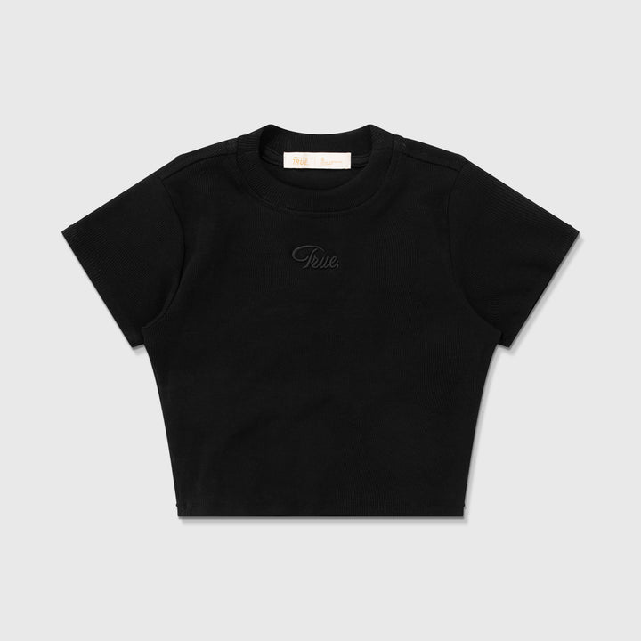 Script Logo Slim Tee Rib - Black