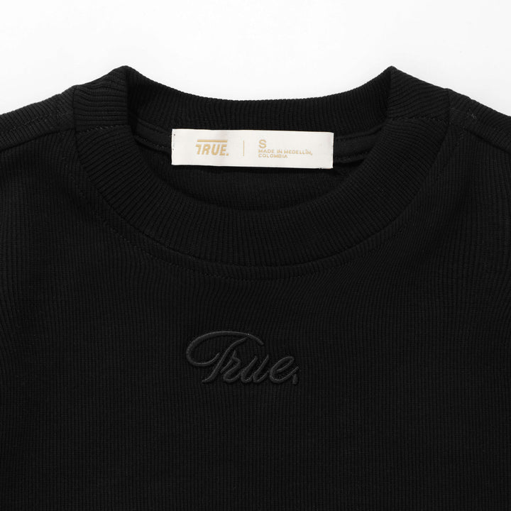 Script Logo Slim Tee Rib - Black