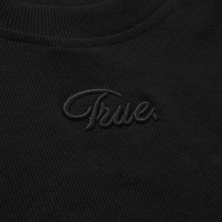 Script Logo Slim Tee Rib - Black