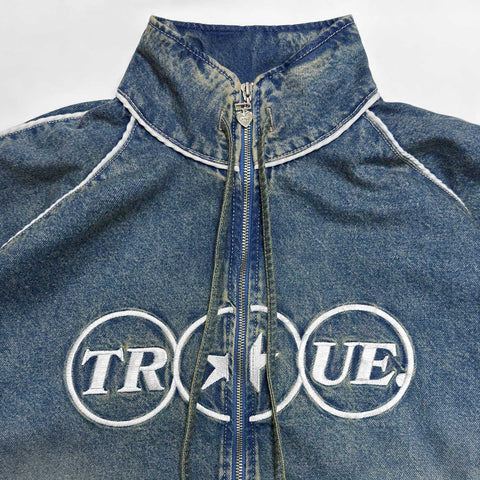 Spirit High-Neck Denim Jacket - Light Blue