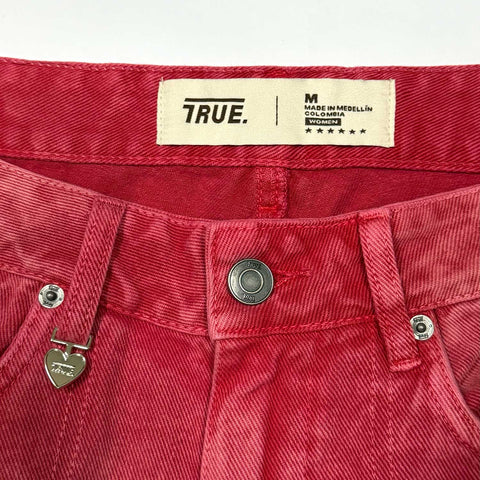 Stars Dirty-Wash Pants - Cherry