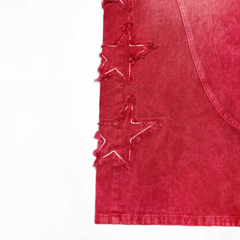 Stars Dirty-Wash Pants - Cherry