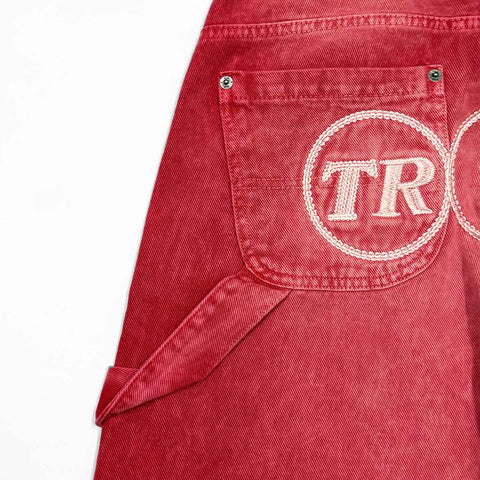 Stars Dirty-Wash Pants - Cherry