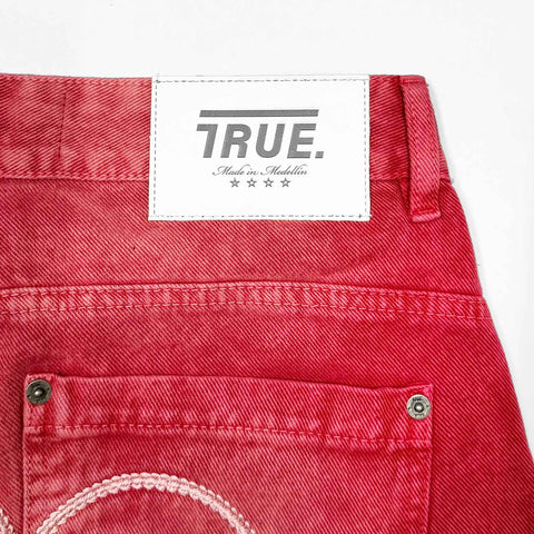 Stars Dirty-Wash Pants - Cherry