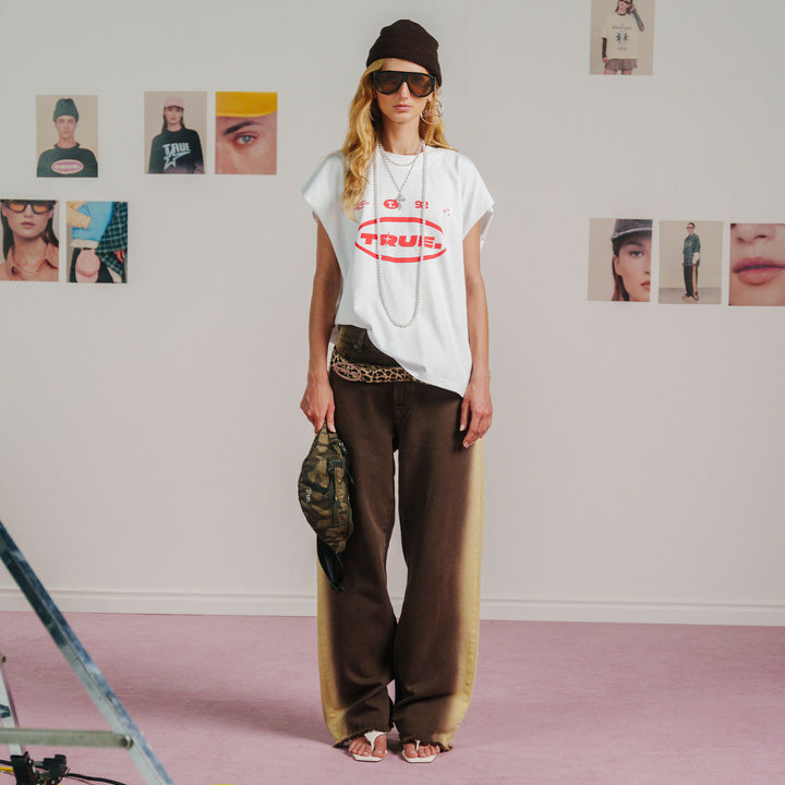 Sideburn Mid-Rise Pants - Brown