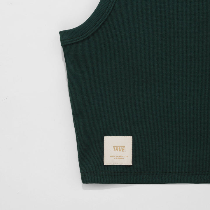 Tank Top En Rib - Verde Pino