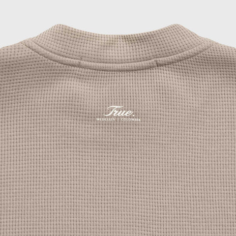 Textured Boxy Tee - Sand