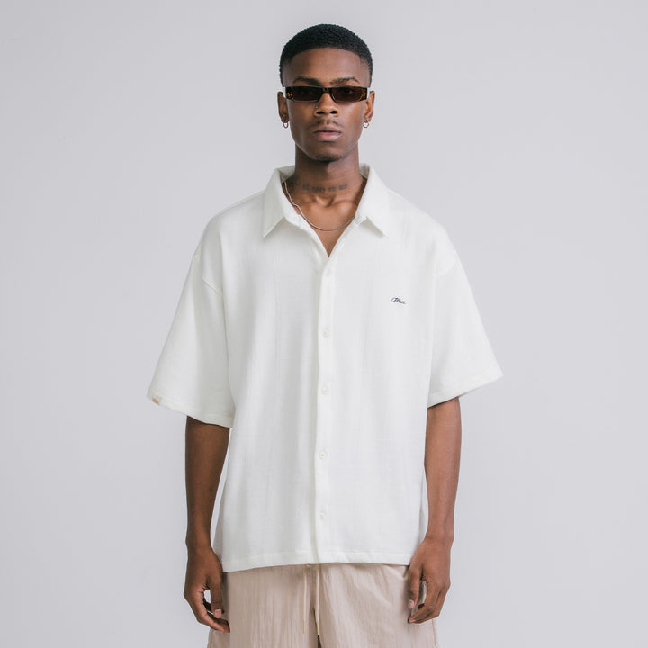 Textured Boxy Shirt - Cream