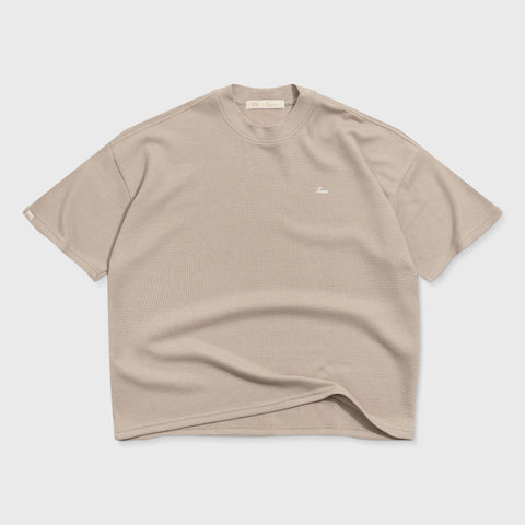 Textured Boxy Tee - Sand