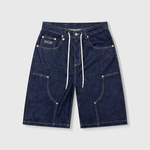 True Double Knee Denim Jorts - Blue