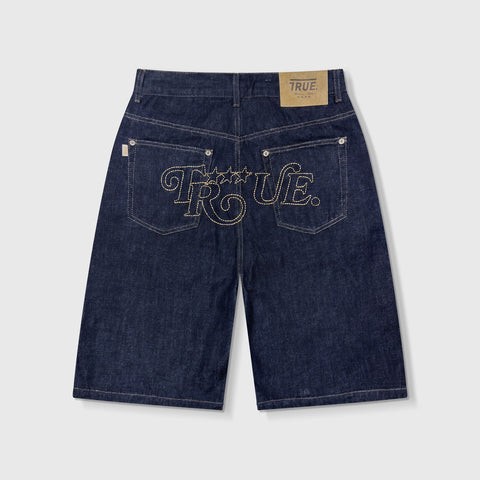 True Double Knee Denim Jorts - Blue