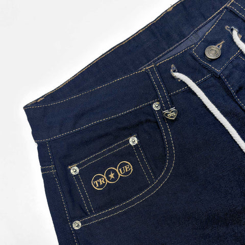 True Double Knee Denim Jorts - Blue