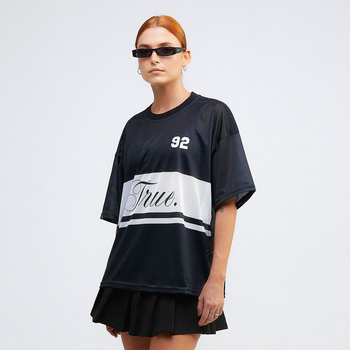 True Mesh Boxy Tee - Black