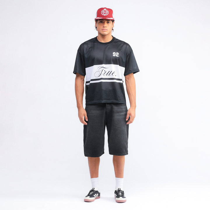 True Mesh Boxy Tee - Black