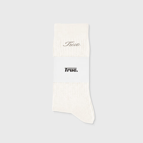 True Ribbed Socks - Cream