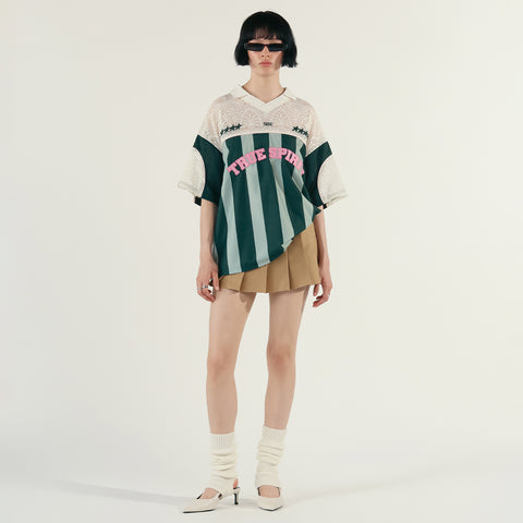 True Spirit Striped Oversized Polo - Green