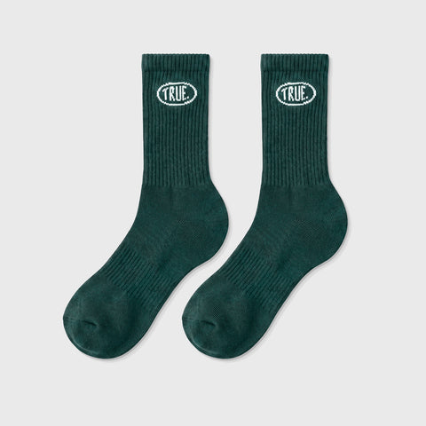 True Stamp Logo Socks - Pine Green