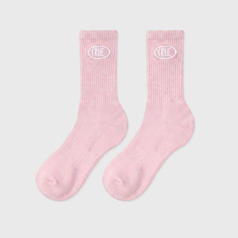 True Stamp Logo Socks - Soft Pink